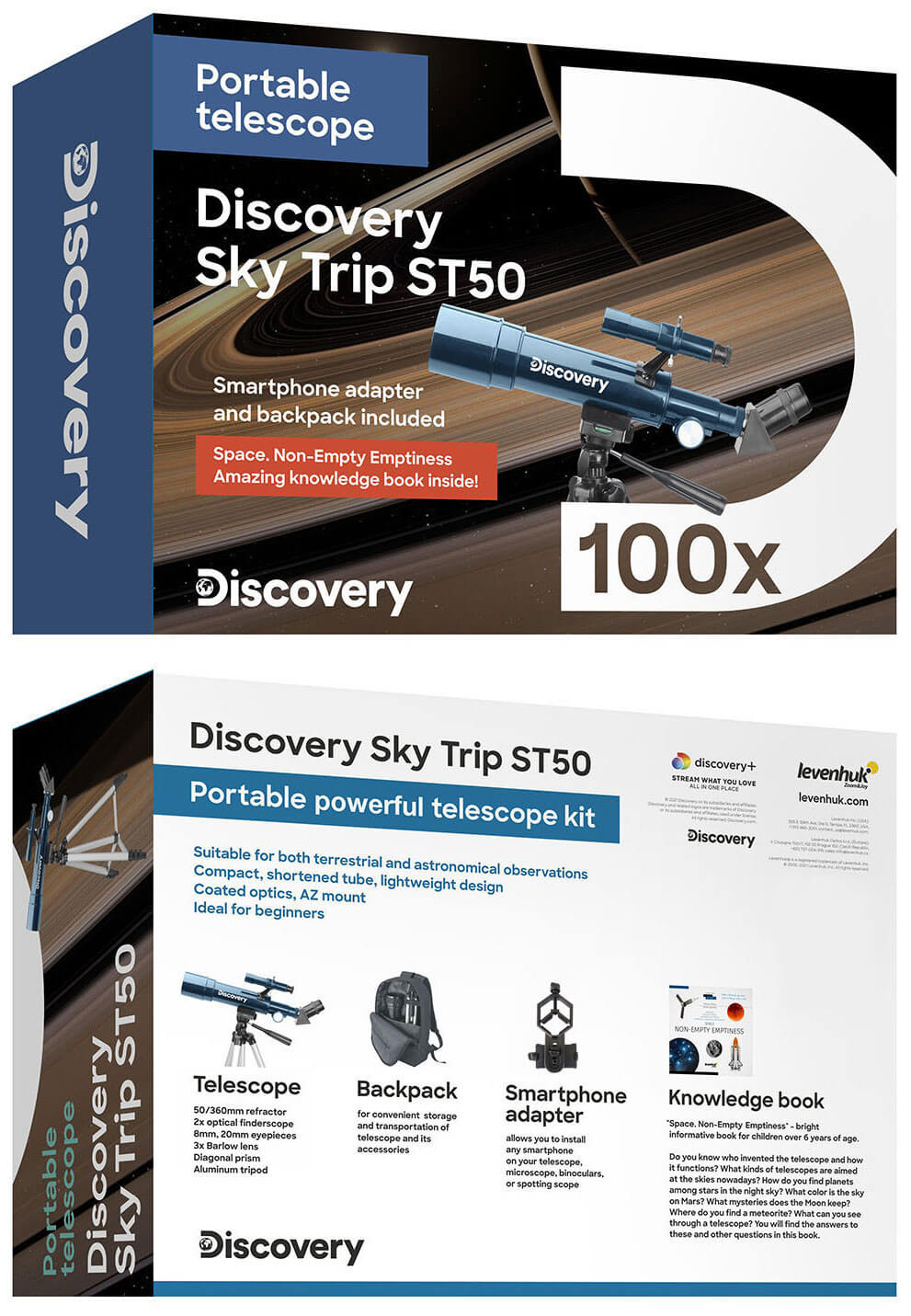  Hviezdarsky ďalekohľad Discovery Sky Trip ST50 s knižkou